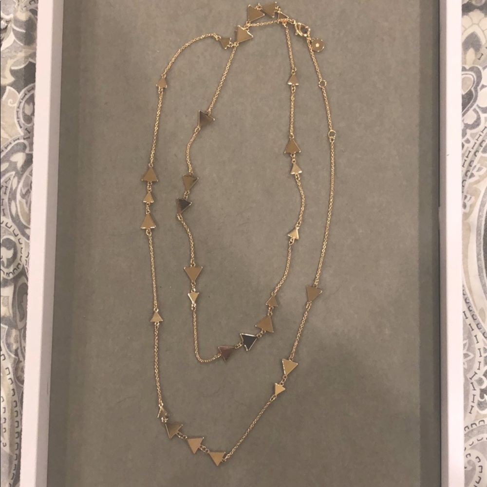 Stella & Dot Alexia Chevron Long Necklace in Gold